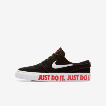 Nike SB Stefan Janoski JDI - Nagyobb Gyerek Deszkás Cipő - Fekete/Világos Piros/Fehér